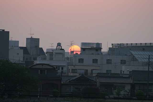 ５月、ある日の夕日